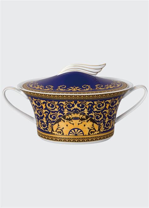 Versace Medusa Blue Covered Vegetable Bowl, 54 ounce